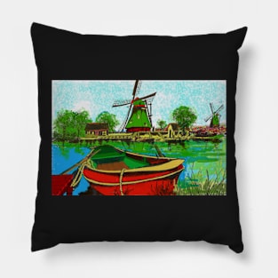 Windmills in the Netherlands. Pillow