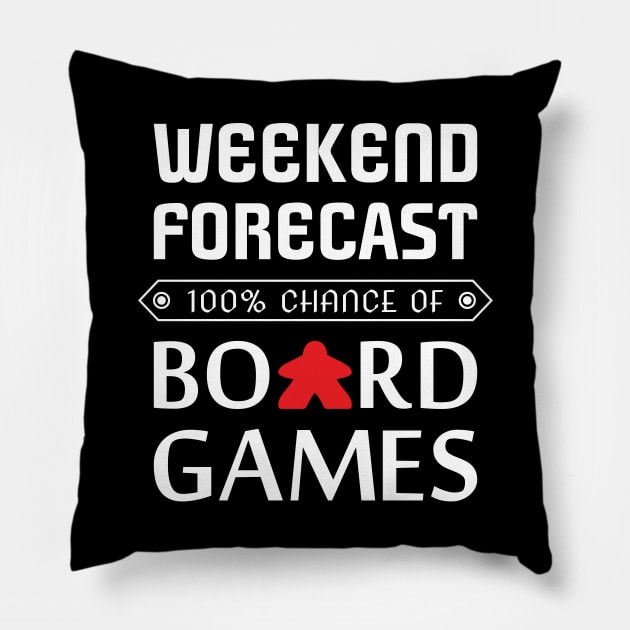 Red Meeple Weekend Forecast 100% Chance Of Board Games Pillow by Shadowisper