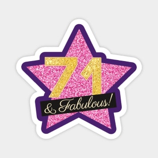 71st Birthday Gifts Women Fabulous - Pink Gold Magnet