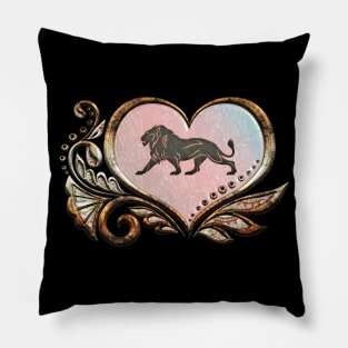 Elegant heart with lion Pillow