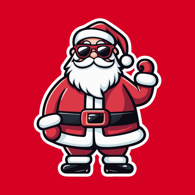 Santa Claus Sunglasses Christmas Drawing by FluffigerSchuh