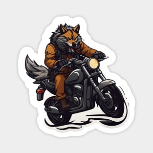 Warewolf on bike Magnet