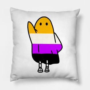 nonbinary ghost Pillow