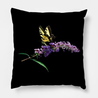 Butterfly Bush - Tiger Swallowtail on Purple Butterfly Bush Pillow