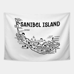 Sanibel Island Map Tapestry