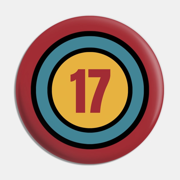 The Number 17 - seventeen - seventeenth Pin by Siren Seventy One