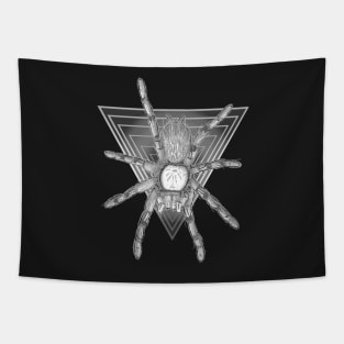 Tarantula “Vaporwave” Triangle V37 (Black & White) Tapestry