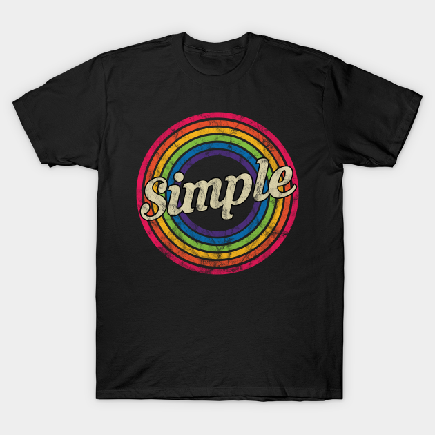 Discover Simple - Retro Rainbow Faded-Style - Simple - T-Shirt