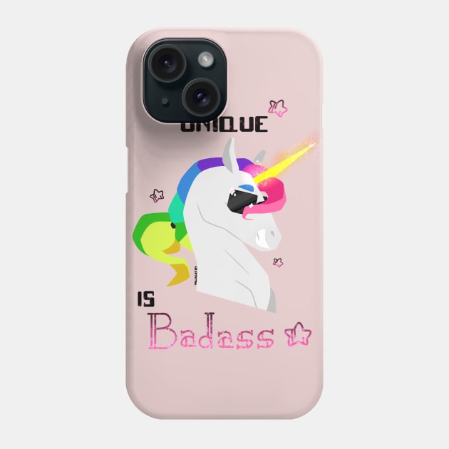 Unique is badass - Unicorn - Pink Phone Case by ValiaCat01