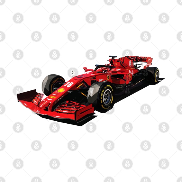 Charles Leclerc SF1000 Low Poly Art by pxl_g