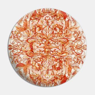 Art Nouveau Pattern in Pumpkin Spice Pin