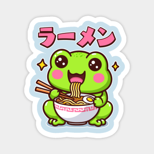 Cute Frog Eating Ramen Kawaii Anime Toad Lover Magnet