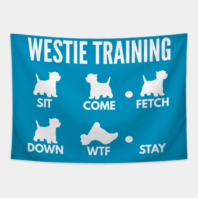 West Highland White Terrier Training Westie Dog Tricks Tapestry by DoggyStyles