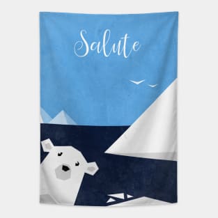 Salute Arctic Polar Bear Tapestry