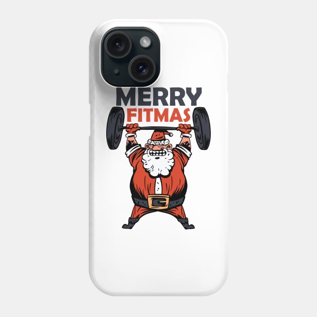 Merry Fitmas Funny Christmas Workout design Phone Case by theodoros20