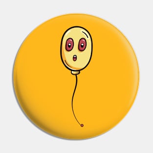 Ghost balloon cartoon face Pin