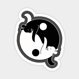 Yin Yang Cats Magnet