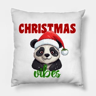 "Christmas Vibes" With Cute Panda Pillow