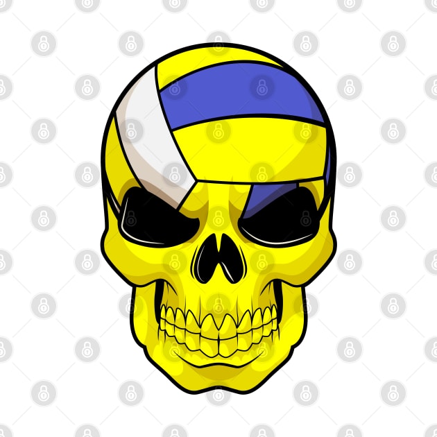 Skull as Volleyball player with Volleyball by Markus Schnabel