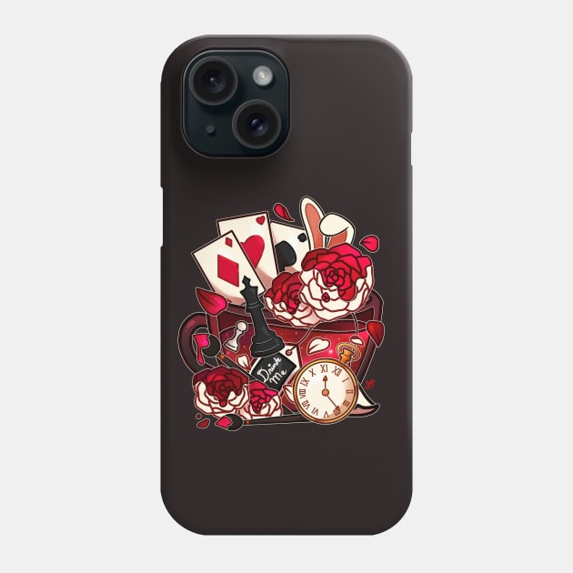 Alice in Wonderland Teacup - Painting Roses Phone Case by heysoleilart