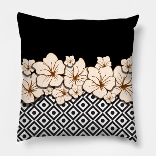 Black and White flower pattern Pillow