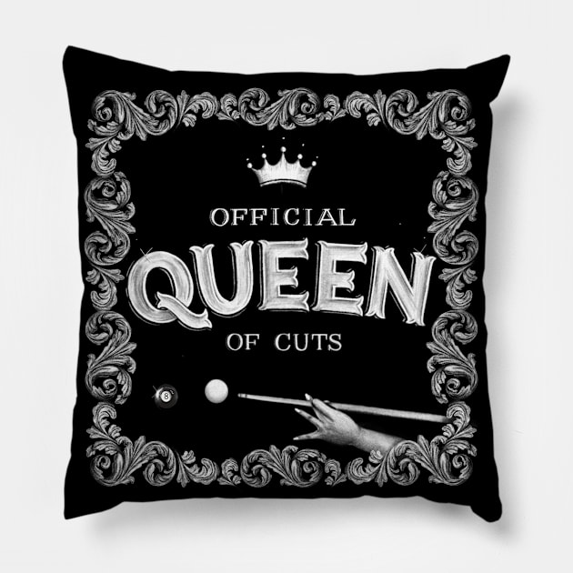 Queen of Cuts Pillow by KimPanellaDesigns