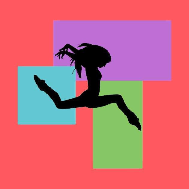 Dancing Silhouette with Coloured Rectangles by shellysom91