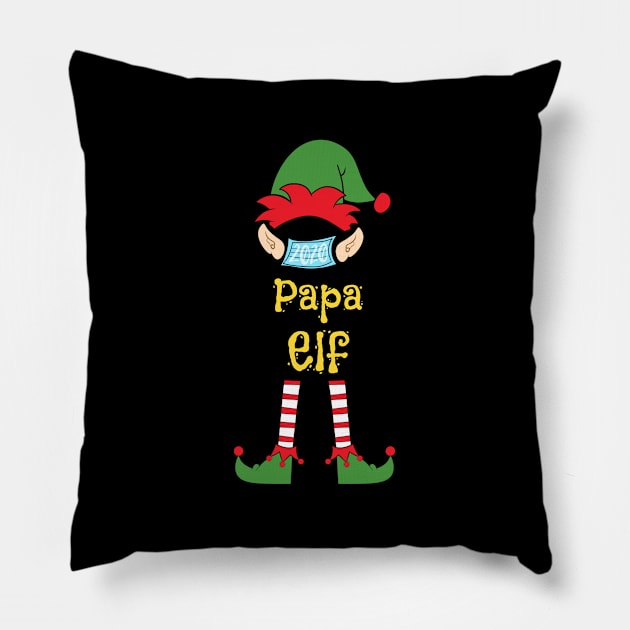 2020 Masked Christmas Elf Family Group Matching Shirts -  Papa Pillow by Funkrafstik