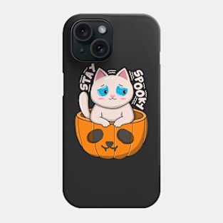 Stay Spooky White Cat Phone Case