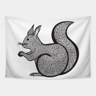 Red Squirrel Ink Art - cool and cute animal design - on white Tapestry