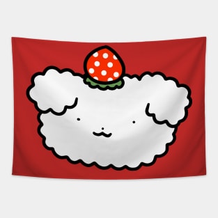 Strawberry Fluffy Dog Face Tapestry