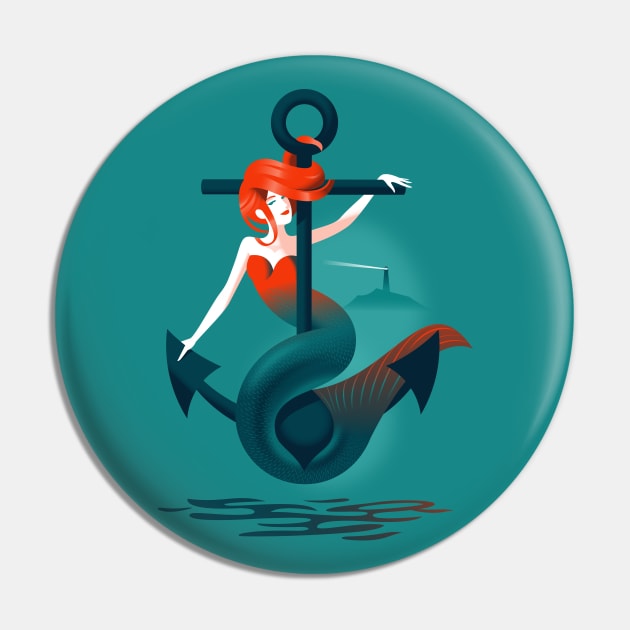 Mermaid Pin by Ricard Jorge illustration