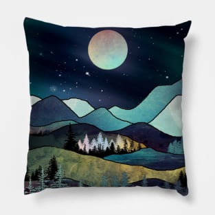 Starry night in the mountains Pillow