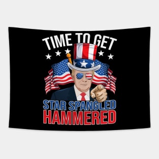 Trump Time To Get Star Spangled Hammered 4th Of July Tapestry