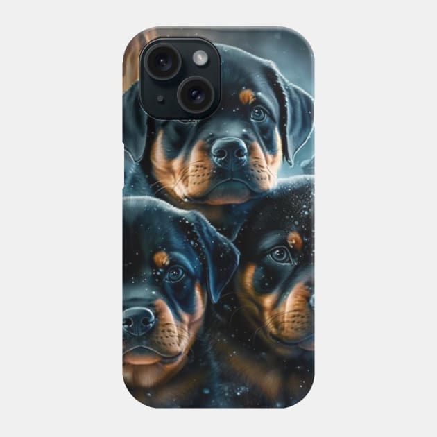 Rottweiler Puppies Surrounded With Fire Phone Case by Enchanted Reverie