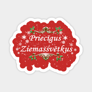 Merry Christmas (Latvian) Magnet