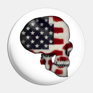 American Flag Skull Pin