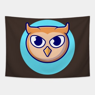 Cute Owl Cartoon Vector Icon Illustration (6) Tapestry