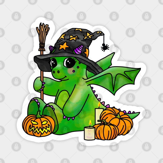 Little Halloween Dragon Magnet by Art by Veya