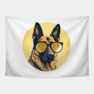 Cool Germen Shepherd With Sunglasses Tapestry