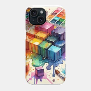 Psychedelic looking abstract illustration of art pallets Phone Case