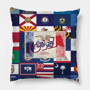 Iowa vintage style retro souvenir Pillow