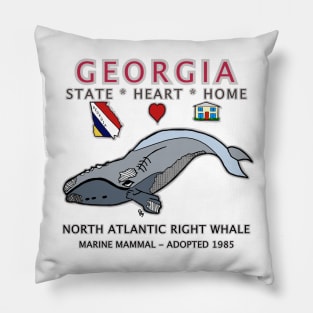 Georgia - North Atlantic Right Whale - State, Heart, Home - State Symbols Pillow