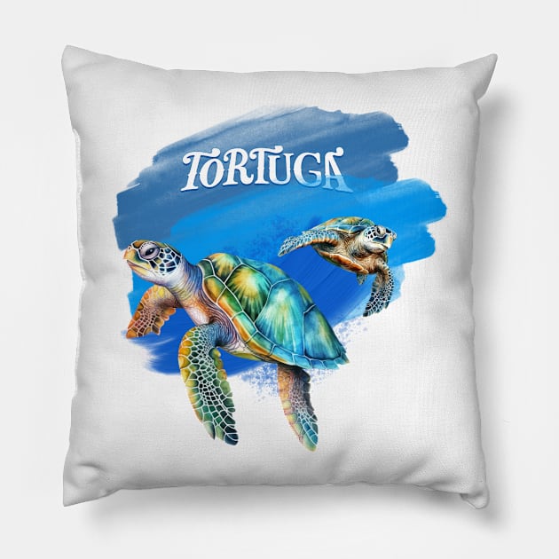 Tortuga Music Festival Pillow by smkworld