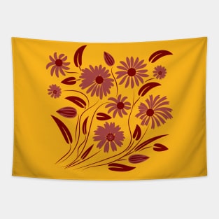 Folk flowers floral art print  Flowers abstract art Tapestry