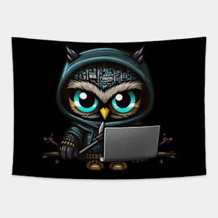 Hacker Owl Tapestry