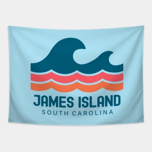 James Island South Carolina SC Vintage Wave Tapestry