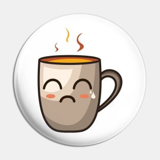 sad emoji coffe Pin