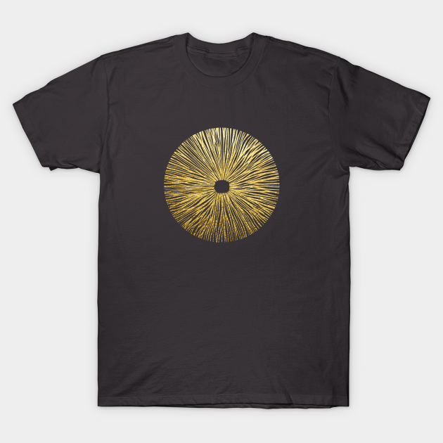 Gold magic mushroom spore print - Mushroom - T-Shirt