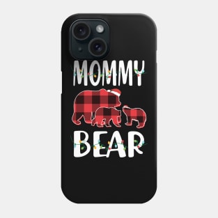 Mommy Bear Red Plaid Christmas Pajama Matching Family Gift Phone Case